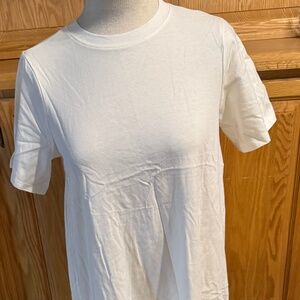 Pomander Place XS Bright White Oversized T-Shirt Dress 100% Cotton Classic Knee